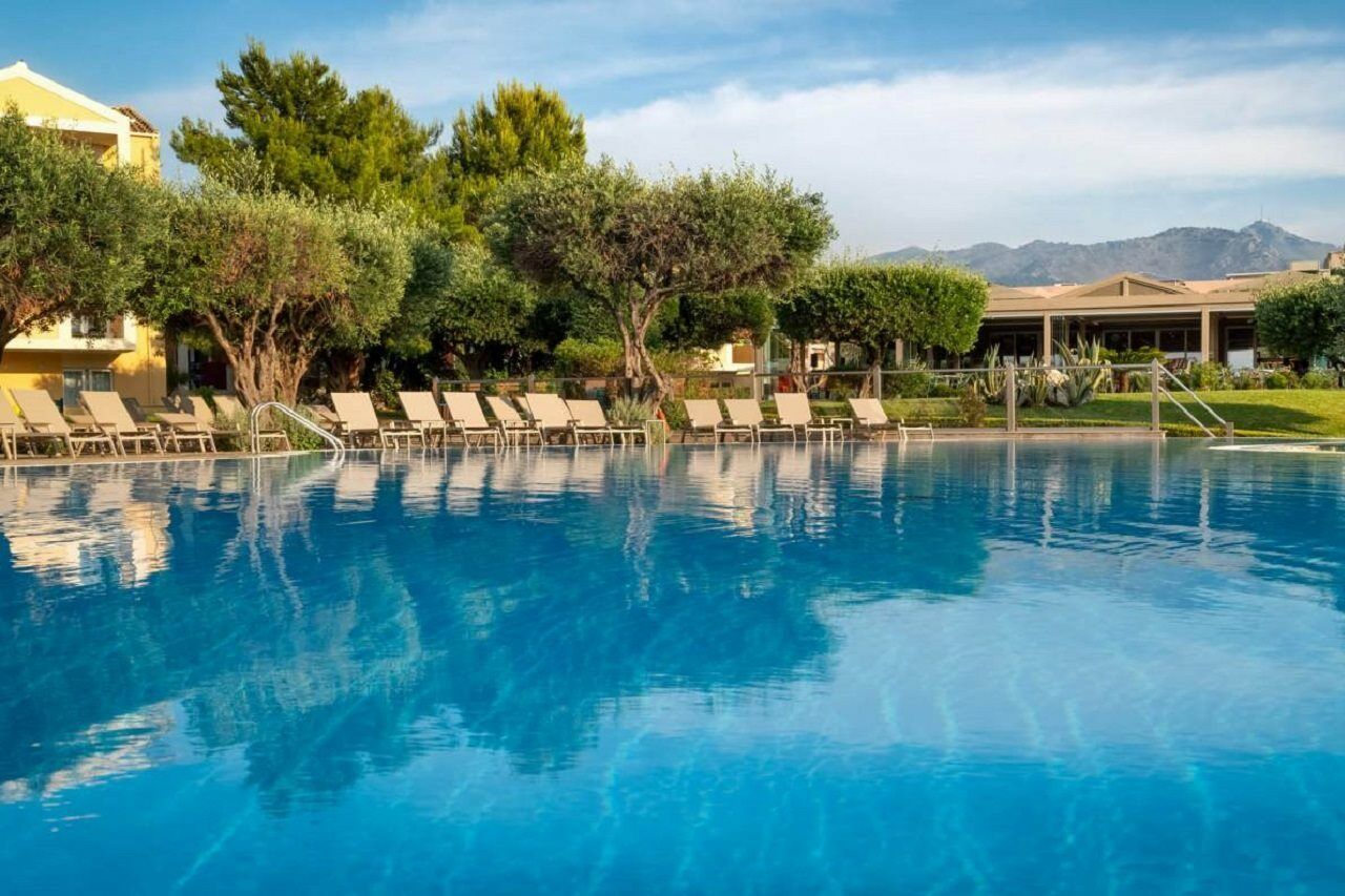 Mareblue Beach Agios Spyridon  Bagian luar foto